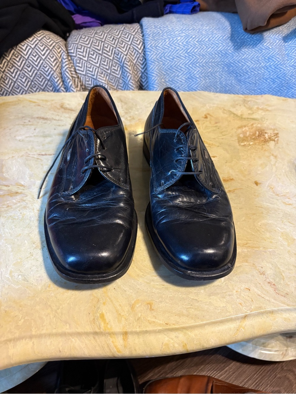 Classic Black Leather Derby Shoes for Men